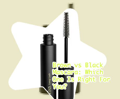 Brown mascara on lashes