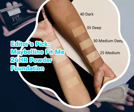 Maybelline fit me powder swatches